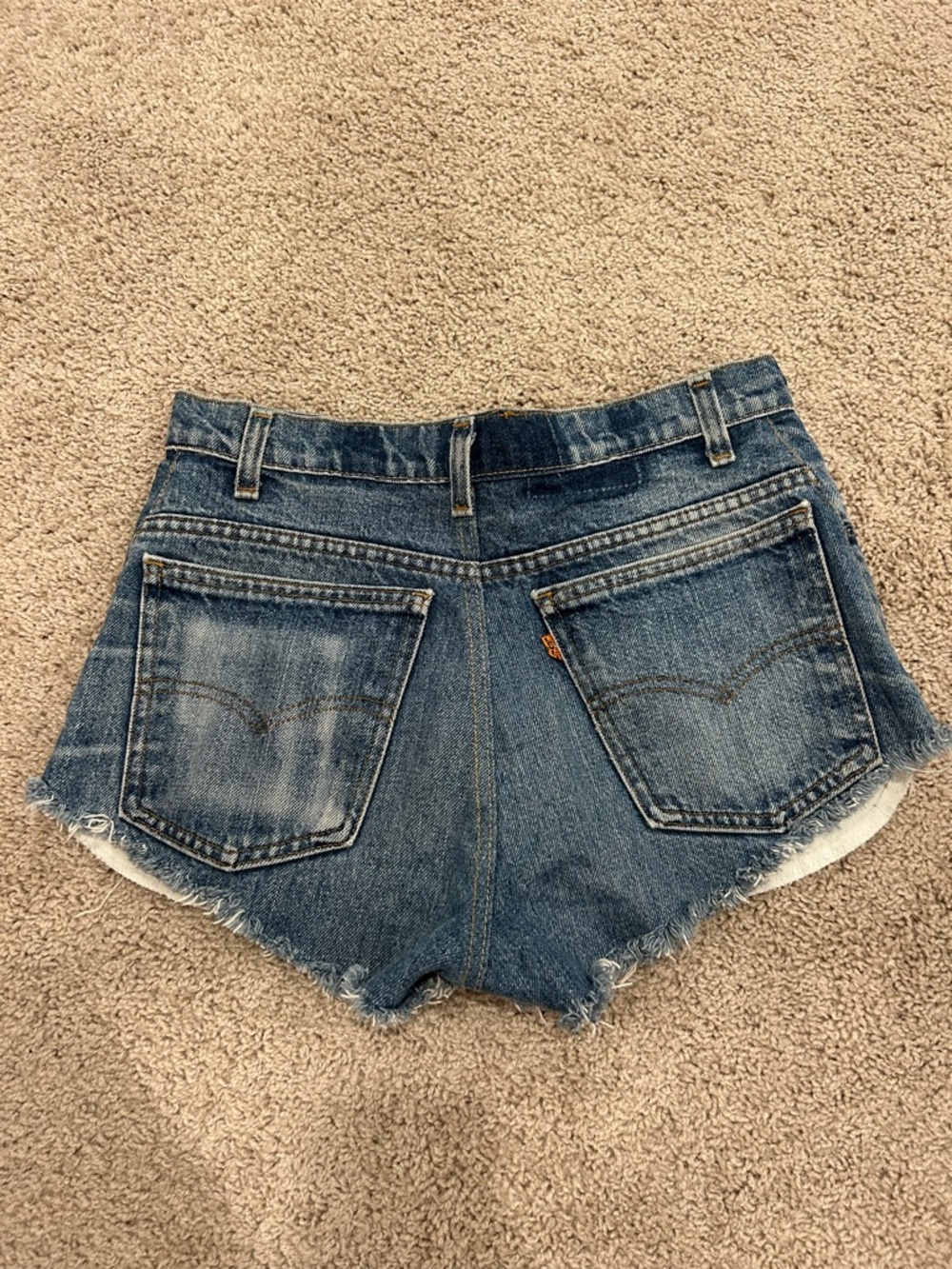 Levi's High-Rise Distressed Blue Denim Cutoff Shorts